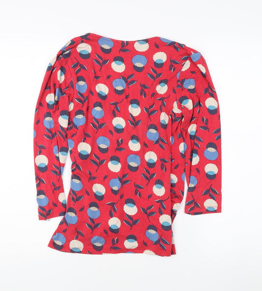 Boden Women's Red Floral Wrap Blouse, Size 10