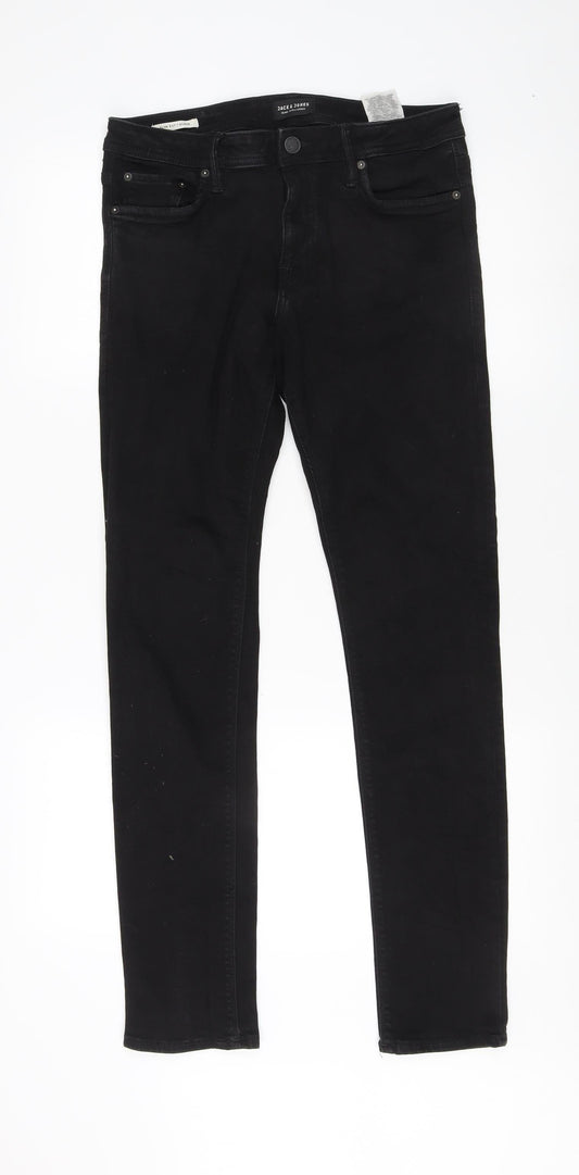Jack & Jones Men's Black Skinny Jeans Size 30 Slim Fit