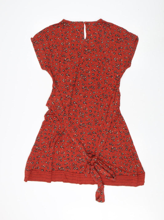 Fat Face Women's Red Animal Print Dress Size 10