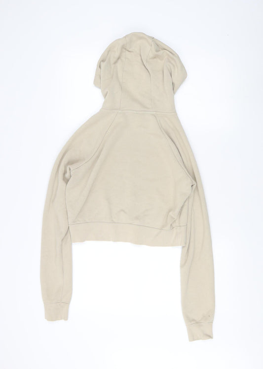 Nike Women's Beige Pullover Hoodie S - Casual Logo Style