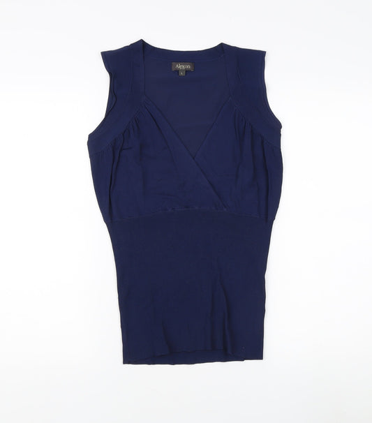 Womens UK Size L Alexon Blue Viscose Blend Blouse