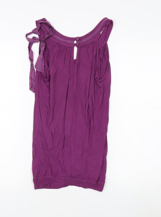 Womens UK Size M Ted Baker Purple Cotton Blend Tank