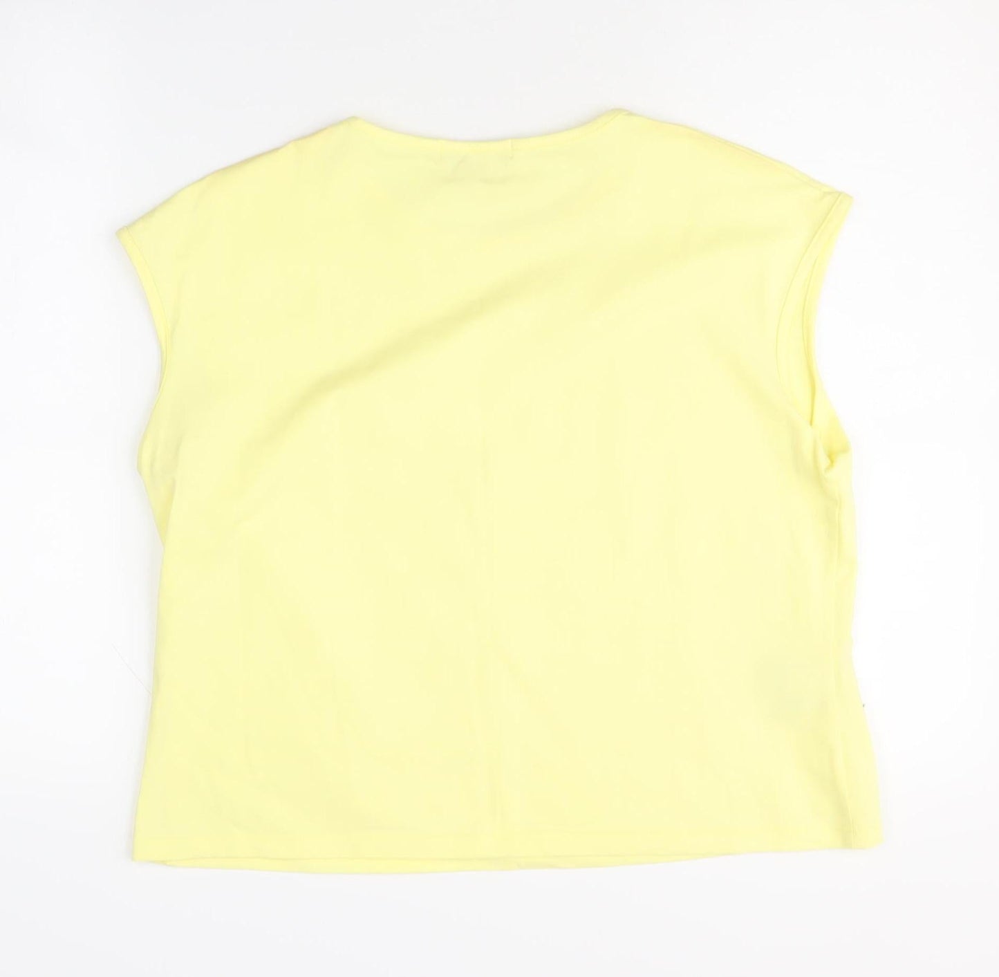 Laura Ashley Women's Yellow Sleeveless T-Shirt XL