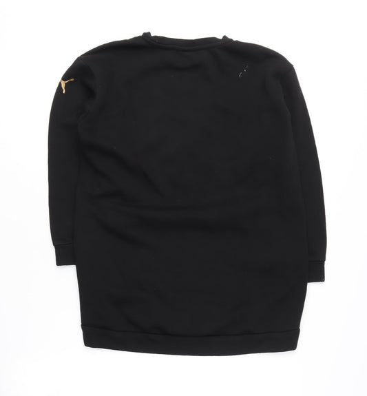 Puma Girls Black Pullover Sweatshirt, Size 12, Graphic Print