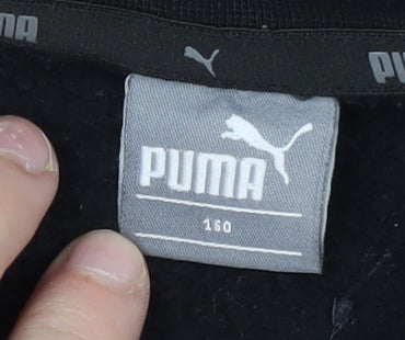 Additional view of Puma girls’ black pullover sweatshirt, size 12, graphic print