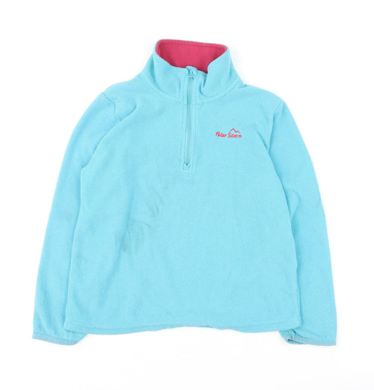 Peter Storm Girls Blue Fleece 1/2 Zip Sweatshirt 5-6 Years
