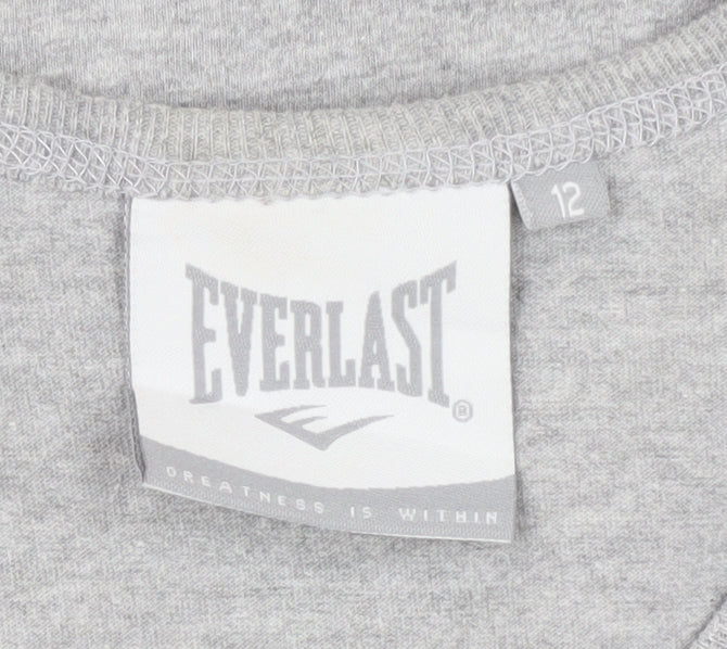 Everlast Women's Grey V-Neck T-Shirt Size 12