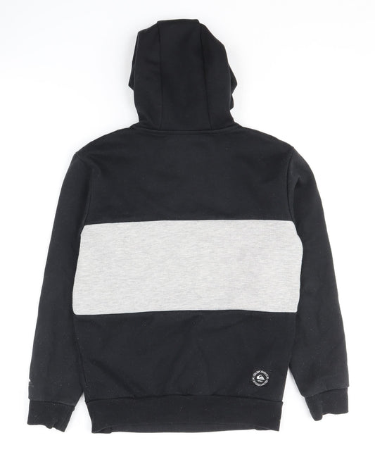 Quiksilver Boys Black Grey Colourblock Hoodie S