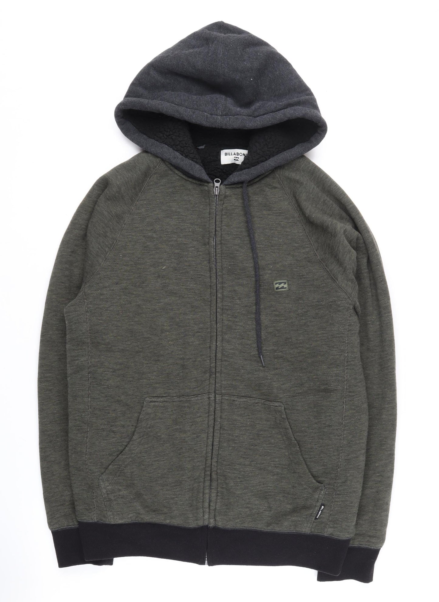 Billabong Men's Green Grey Full Zip Hoodie M