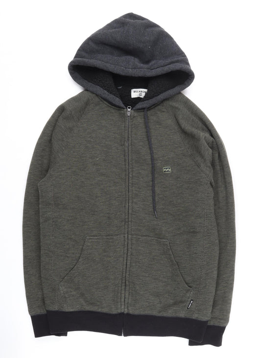 Billabong Men's Green Grey Full Zip Hoodie M