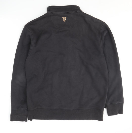 Guinness Men's Black Cotton Jacket, Size L, Casual Style