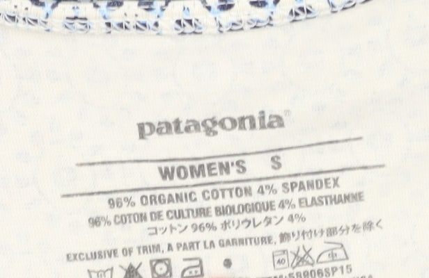 Patagonia Women's A-Line Dress S, Blue White Geometric Pattern