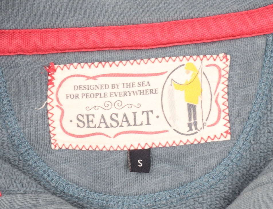 Seasalt Women's Blue Henley Sweatshirt Size S