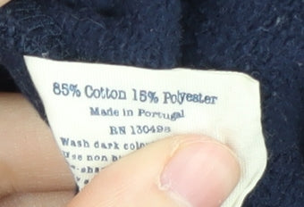 Jack Wills Men's Blue Hoodie - Medium Pullover Logo