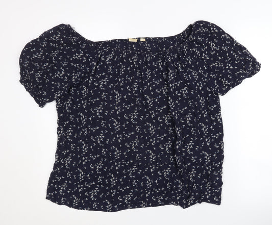 GAP Women's Blue Floral Off-Shoulder Blouse XS