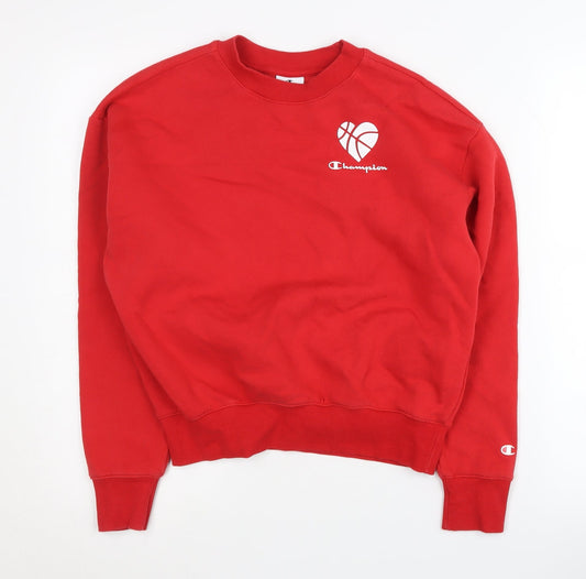 Unisex Adults UK XS Regular Champion Red Pullover Sweatshirt