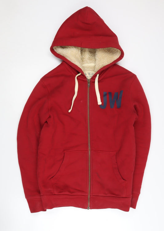Jack Wills Men's Red Full Zip Hoodie XS