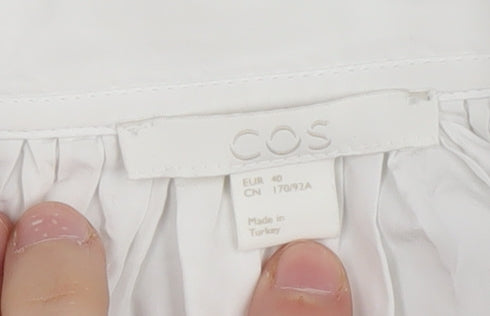 COS Women's White Blouse, Size 12, Long Sleeve