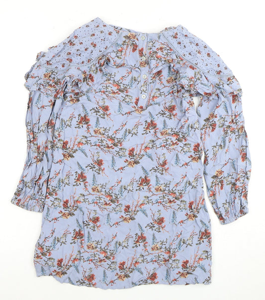 Next Girls Multicoloured Long Sleeve Floral Dress 8 Years