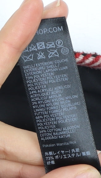 TOPSHOP Women's Red Plaid Pencil Skirt, Size 10