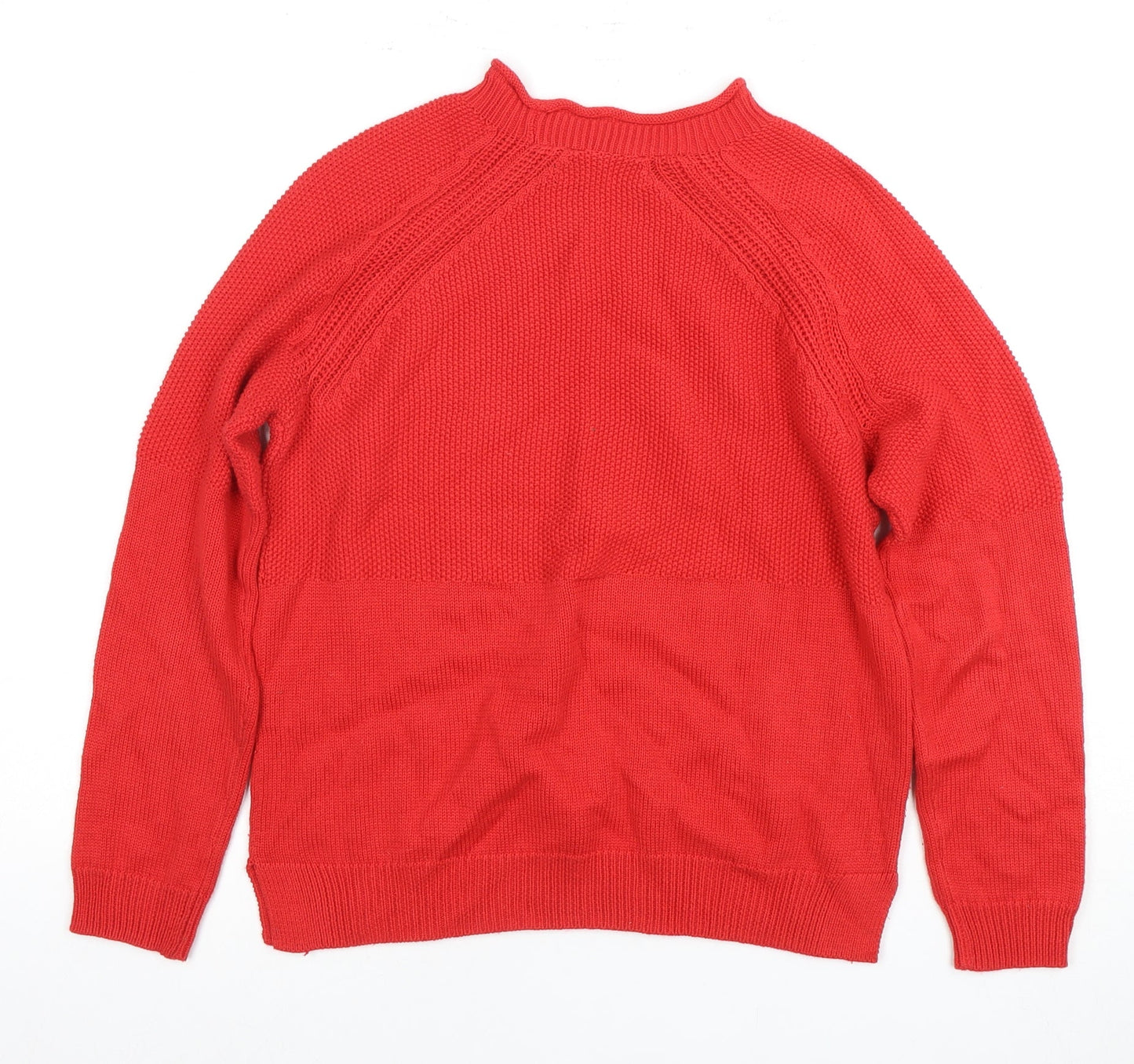 Crew Clothing Company Women's Red Jumper, Size 8, Mock Neck