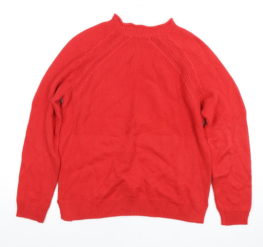 Crew Clothing Company Women's Red Jumper, Size 8, Mock Neck