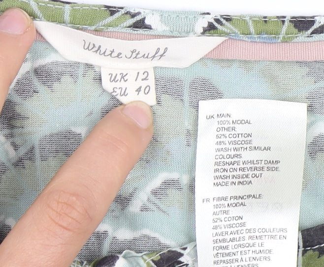 Womens UK Size 12 White Stuff Multicoloured Modal Blend T-Shirt