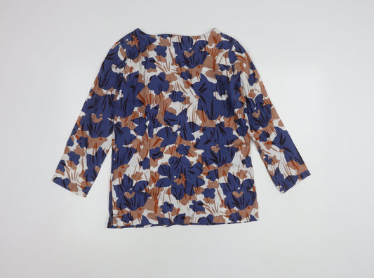 Womens UK Size 10 KEW Multicoloured Linen Blend Blouse