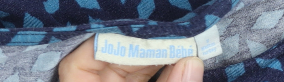 JoJo Maman Bébé Blue Geometric Women's Top, 3/4 Sleeve