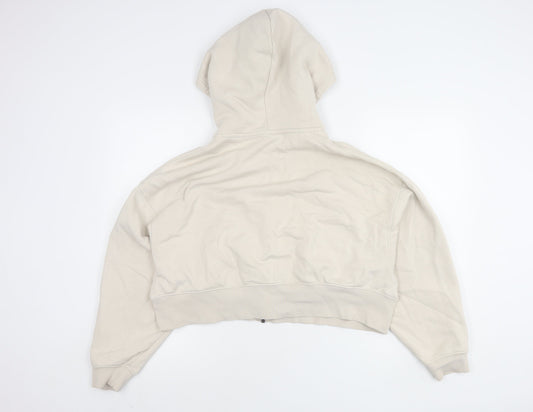 Nike Women's Beige XS Full Zip Hoodie with Logo