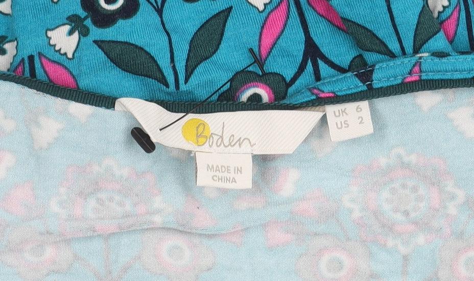 Boden Women's Blue Floral Bell Sleeve Dress, Size 6