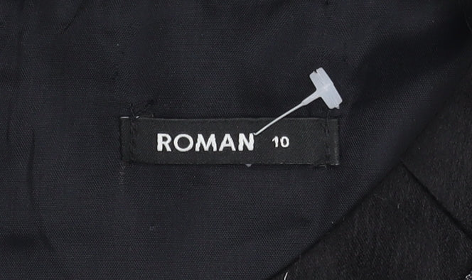 Brand and care label for Roman Women's Black Sheath Dress -, size 10