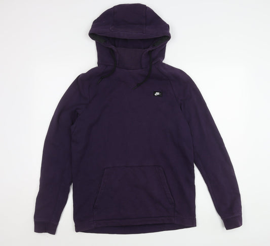 Womens UK M Regular Nike Purple Pullover Hoodie