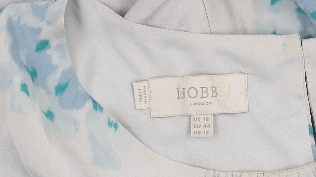 Hobbs Women's Multicoloured Floral Dress, Size 16, Silk Blend