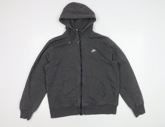 Nike Men's Grey Hooded Jacket, M, Casual Style
