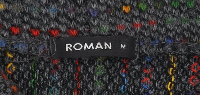 Close-up detail of Roman Women's Multicoloured Cowl Neck Knit Jumper M