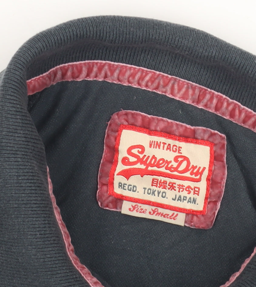SuperDry Women's Black Polo Shirt Size S Collared Casual