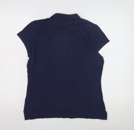 Tommy Hilfiger Women's Blue Polo Short Sleeve L