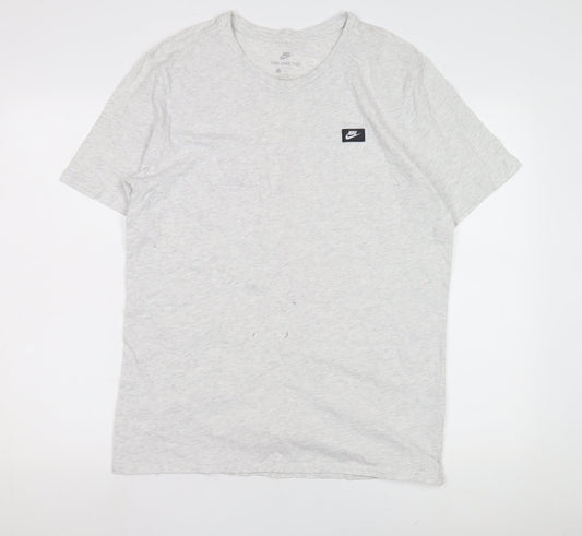 Mens UK Size L Nike Grey Cotton Blend T-Shirt