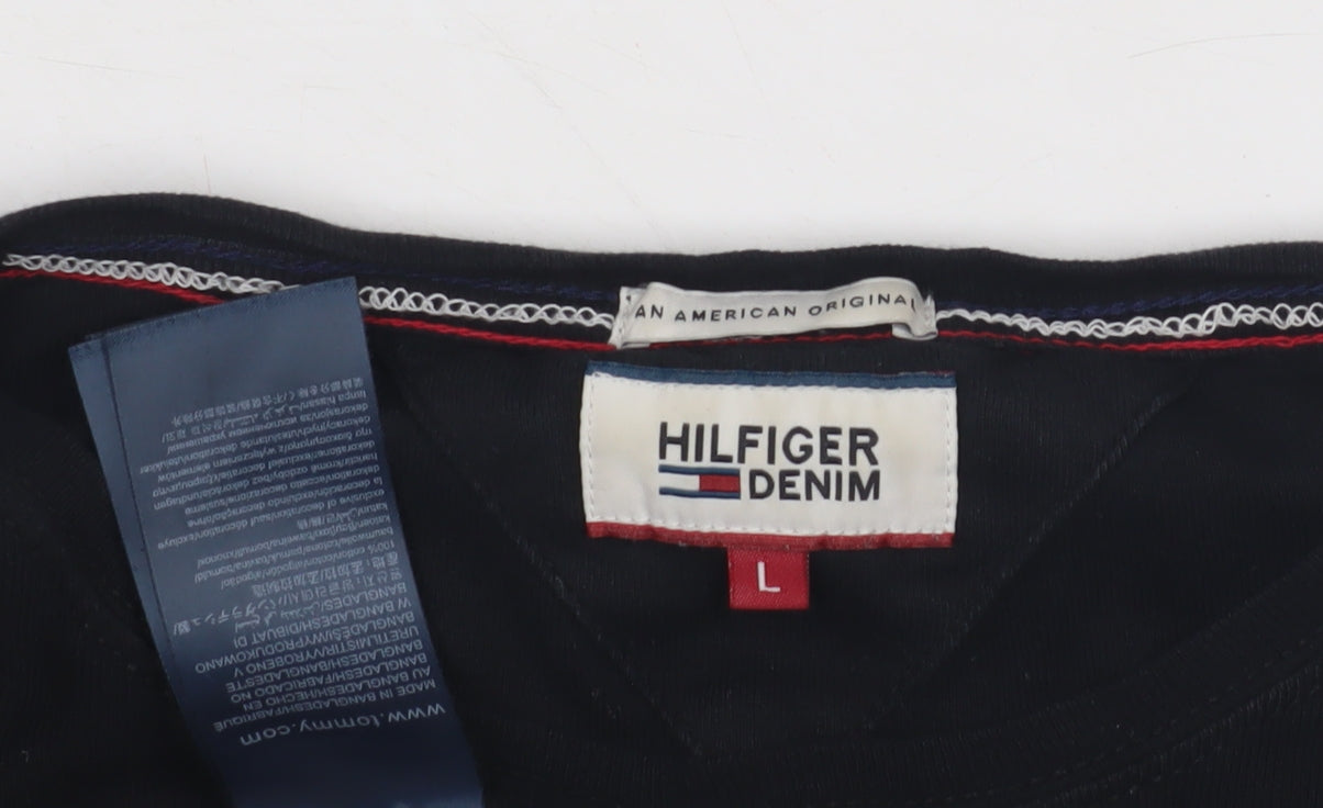 Hilfiger Denim Men's Black Long Sleeve T-Shirt L