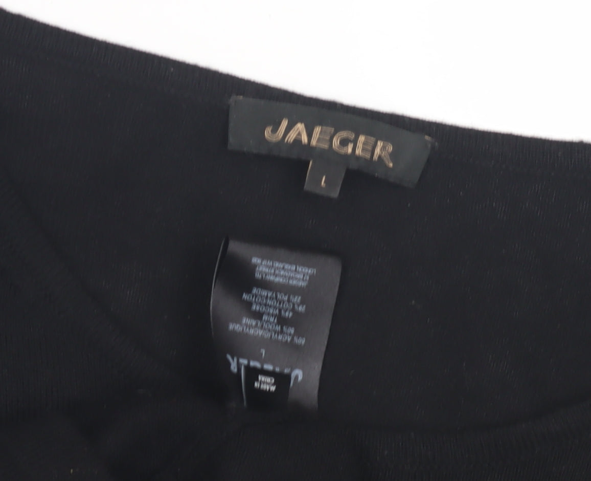 Jaeger Women's Black Lace Pullover Jumper L
