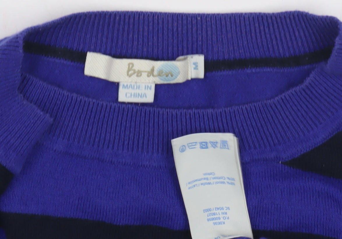 Boden Women's Blue Striped Pullover Jumper M