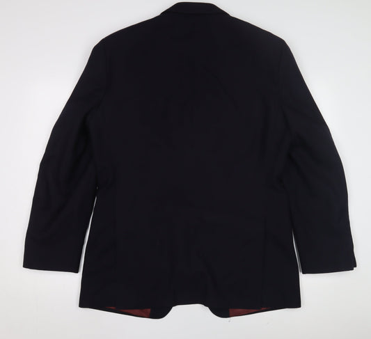 David Goldie Men's Blue Wool Blazer, Size 41R