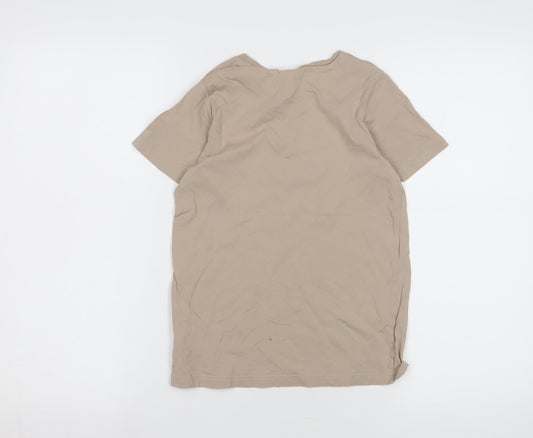 Polarn O. Pyret Girls Beige Owl Graphic T-Shirt Size 8-9