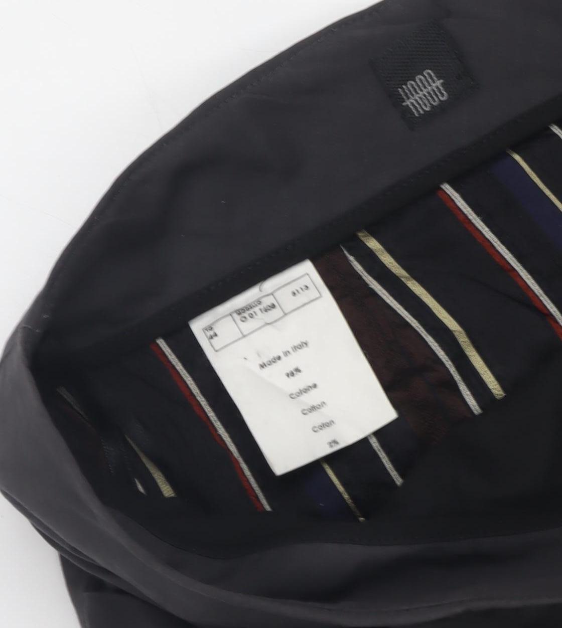 Hood Women's Black Cotton Pencil Skirt XS - Striped Casual