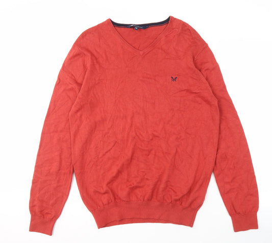 Additional front view of Crew Clothing Men's Red XL V-Neck Pullover