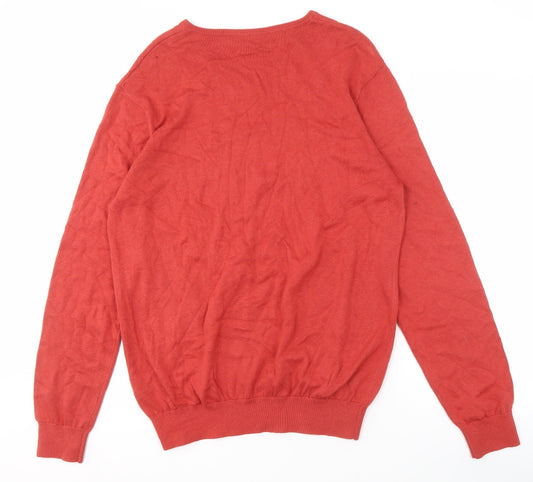 Crew Clothing Company Men's Red XL V-Neck Pullover