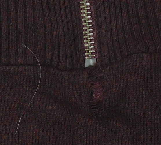 Fat Face Men's Brown XL Pullover Jumper with Zip