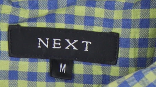 Next Men's M Blue Check Short Sleeve Shirt