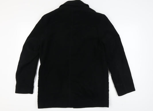 Next Men's Black Cotton Overcoat - Size S